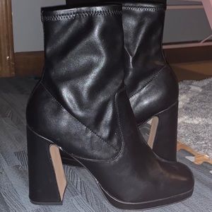 ASOS Embassador leather platform sock boots